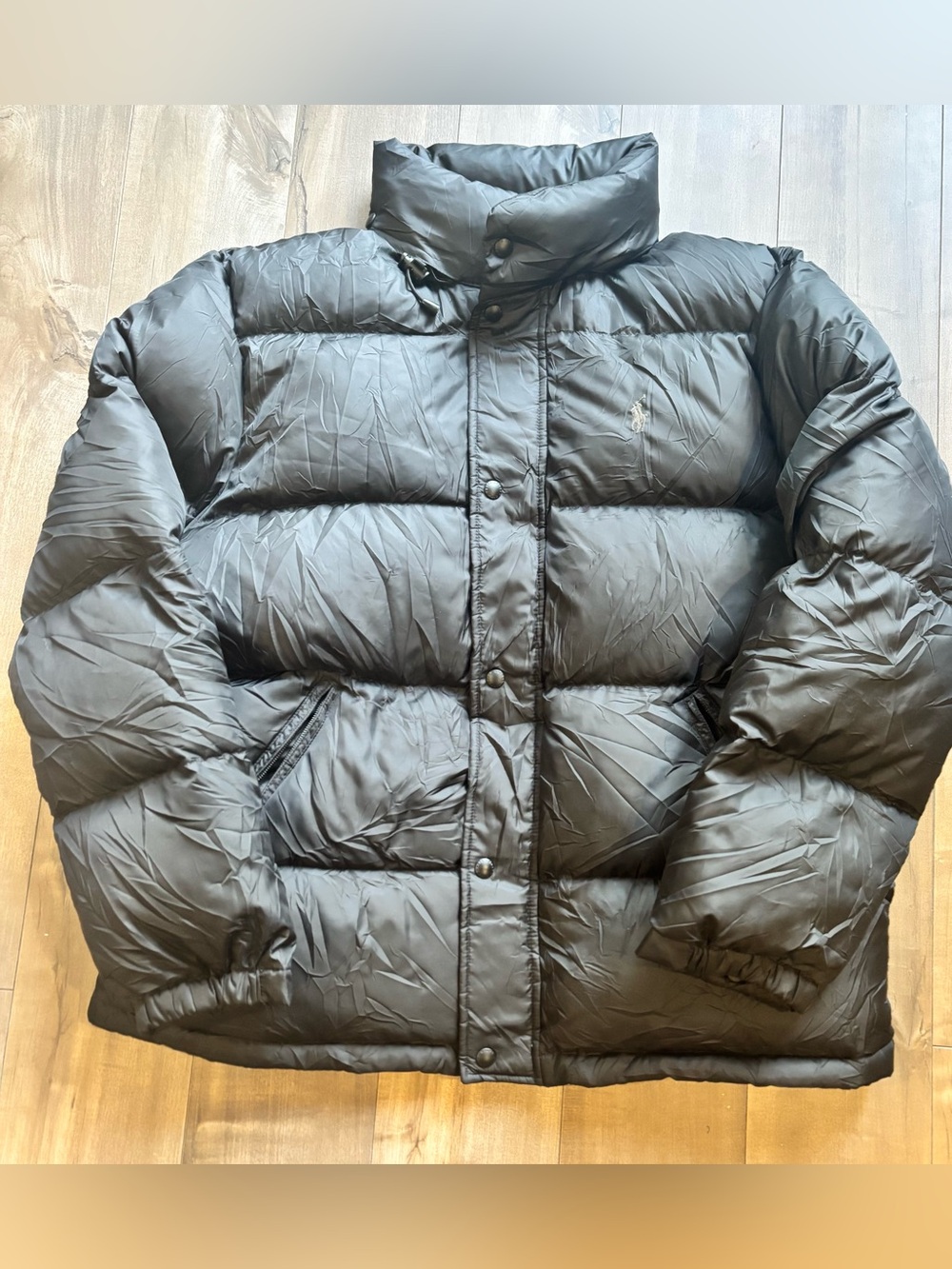Vintage 90s Ralph Lauren Down Puffer Jacket Black L DEADSTOCK NWOT